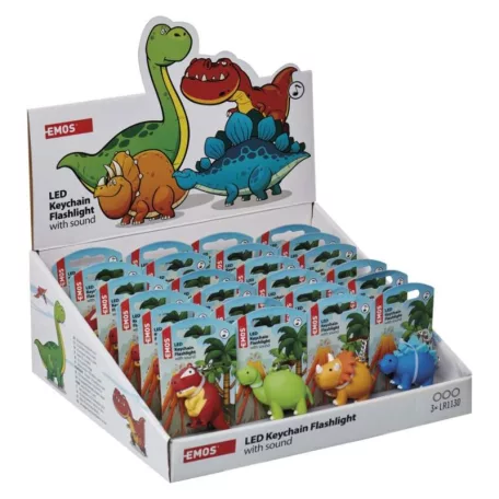 EMOS LED kulcstartó lámpa (dinoszauruszok) 24db, display box