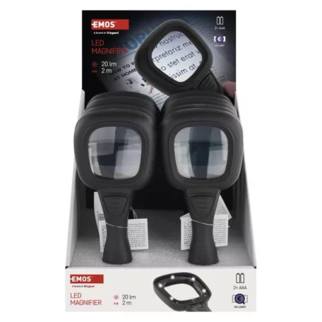 Kézi nagyító LED/UV megvilágítással, 10 db, dobozos kiszerelésben