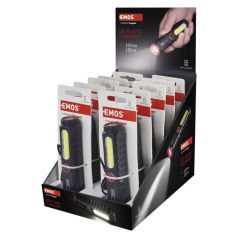   LED-es újratölthető műanyag zseblámpa P4720, 120 lm, 10 PCS, display box