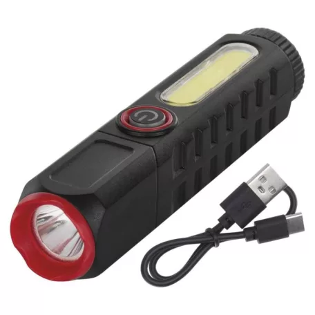 LED-es újratölthető műanyag zseblámpa P4720, 120 lm, 10 PCS, display box