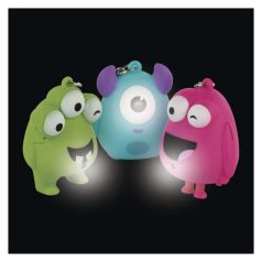 LED kulcstartó - hangos szörnyek, 18 db, display box
