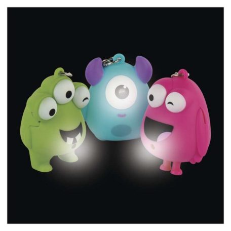 LED kulcstartó - hangos szörnyek, 18 db, display box