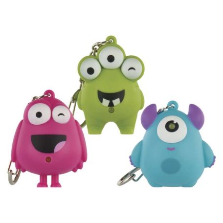 LED kulcstartó - hangos szörnyek, 18 db, display box