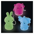 LED szilikon kulcstartó – állatkák, 12 db, display box