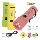 Újratölthető LED-es zseblámpa, 200 lm, 12 db, display box