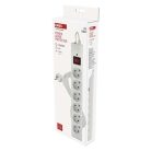 EMOS Túlfeszültségvédő 6 aljzat, 5 m, fehér