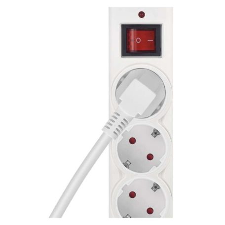 EMOS Túlfeszültségvédő 6 aljzat, 5 m, fehér
