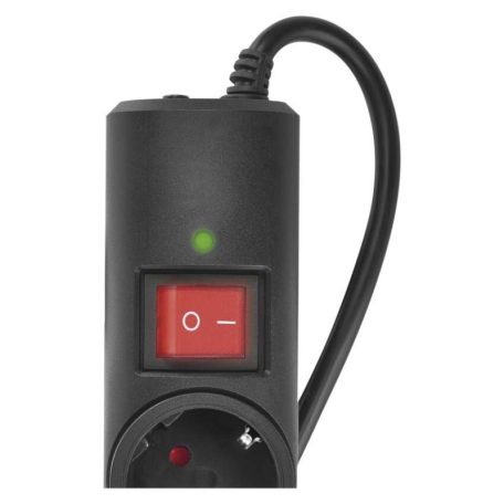 EMOS Túlfeszültségvédő 6 aljzat, 1,5 m, fekete