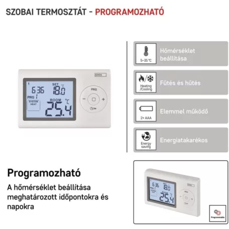 Programozható vezetékes szobatermosztát P5607
