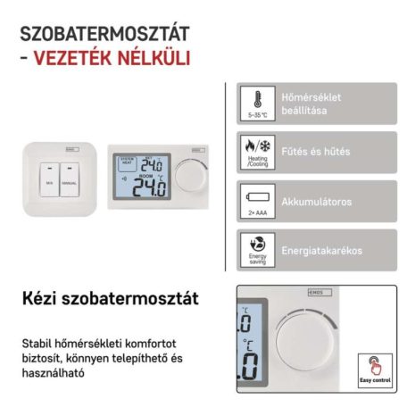 Manuális vezeték nélküli szobatermosztát P5614