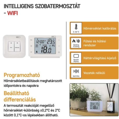 GoSmart Programozható vezeték nélküli szobatermosztát WiFi-vel P56211