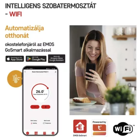 GoSmart Programozható vezeték nélküli szobatermosztát WiFi-vel P56211