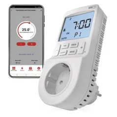   GoSmart 2 az 1-ben konnektoros, digitális termosztát időzítő funkcióval, schuko, WiFi
