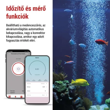 GoSmart 2 az 1-ben konnektoros, digitális termosztát időzítő funkcióval, schuko, WiFi