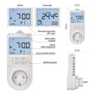 GoSmart 2 az 1-ben konnektoros, digitális termosztát időzítő funkcióval, schuko, WiFi