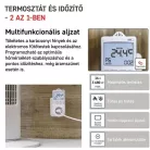 2 az 1-ben konnektoros, digitális termosztát időzítő funkcióval, schuko