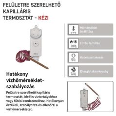   Manuális felületre szerelhető csőtermosztát kapilláris érzékelővel P5682