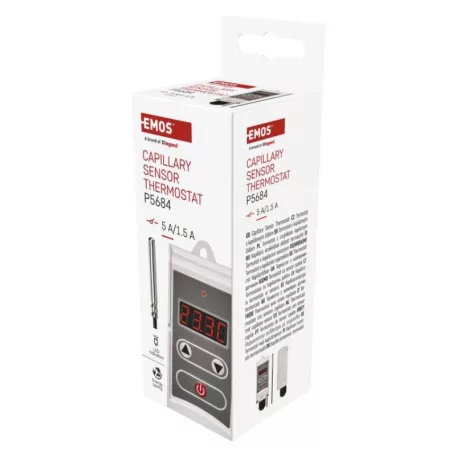 Manuális felületre szerelhető csőtermosztát kapilláris érzékelővel P5684