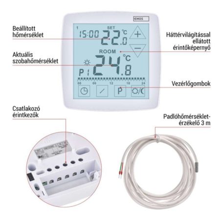 Programozható vezetékes OpenTherm szobatermosztát P56A01