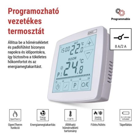 Programozható vezetékes OpenTherm szobatermosztát P56A02