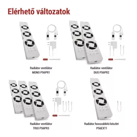 Radiátor fűtéserősítő ventilátor szett - MONO, fehér