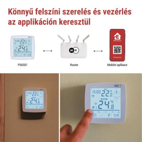GoSmart Programozható vezetékes szobatermosztát WiFi-vel P56S01
