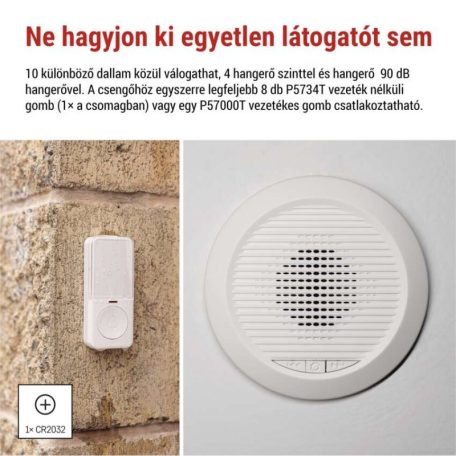 Vezetékes/Vezeték nélküli csengő P57103, beépített