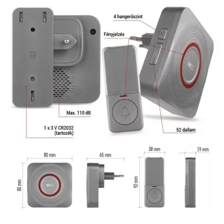 GoSmart Vezeték nélküli csengő P5735SS wifivel