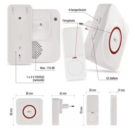GoSmart Vezeték nélküli csengő P5735WS wifivel