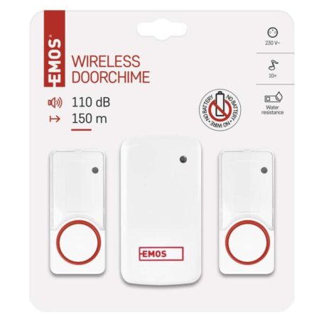 Vezeték nélküli csengő, elem nélküli P5750.2T, 2 gombbal