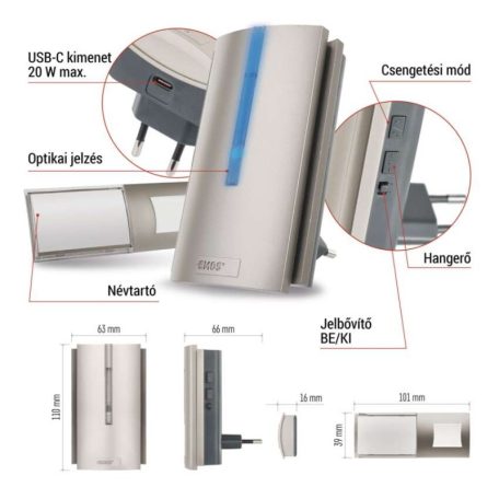 Vezeték nélküli csengő P5760N, ismétlési funkció