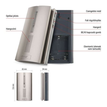 Jelerősítő vezetéknélküli csengőhöz P5760N és P5763N, 3× AA