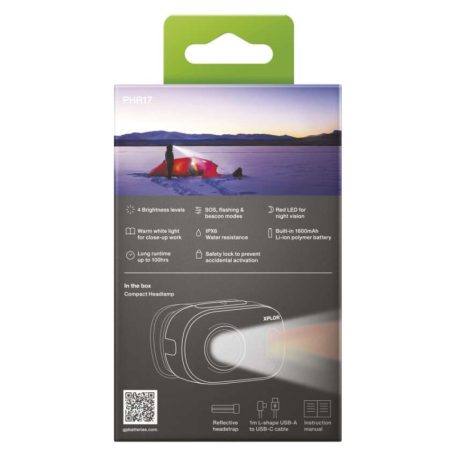 LED Fejlámpa GP Xplor PHR17, 500 lm