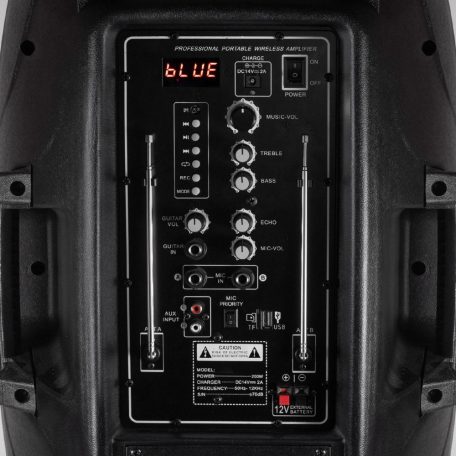 SAL PAB 31BT Nagy teljesítményű hordozható aktív Hangfal 200w bluetooth aktív hangfal súly 8kg - 2db Vezeték nélküli Mikrofonnal 40m professzionális Hordozható zenekari hangdoboz PAB 31BT 30cm mélynyo