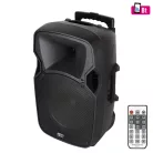 Hordozható zenekari hangdoboz, 30cm, akku, 2xMIC