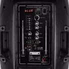 Hordozható zenekari hangdoboz, 30cm, akku, 2xMIC