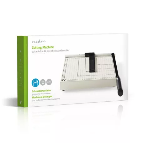 Papír vágógép | Max. vágó méret: 210 x 297 mm | Kés típusa: Fém | Fém | Fehér / Fekete