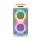 SAL PAR216WH party hangfal, 60 W, 2-utas bassz-reflex, 3 hangszóró, Bluetooth, MP3, digitális kijelző, LED fényeffekt, mikrofonnal
