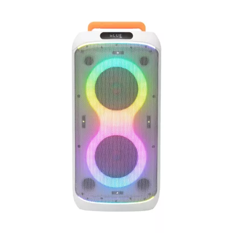 SAL PAR216WH party hangfal, 60 W, 2-utas bassz-reflex, 3 hangszóró, Bluetooth, MP3, digitális kijelző, LED fényeffekt, mikrofonnal