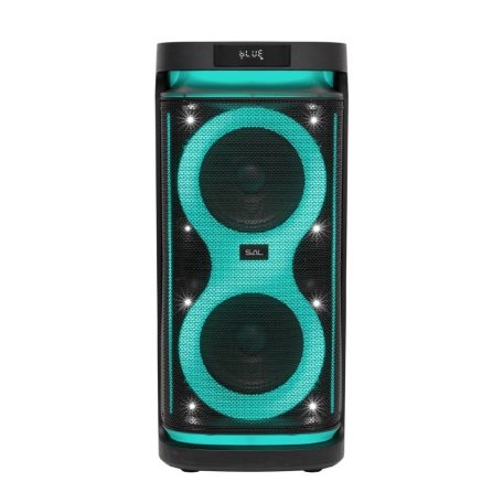 SAL PAR2400BT party hangdoboz, 160 Watt, beépített akkumulátor és LED fény, Bluetooth, USB/microSD zenelejátszás, gitár és mikrofon bemenetek, 2-utas, 3 hangszóró