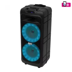   SAL Nagy teljesítményű Hordozható kétutas akkus bluetooth hangfal kiváló hangzással, 50W PAR 182BT beépített LED 2x19cm mélynyomóval mikrofon és gitár bemenet MP3