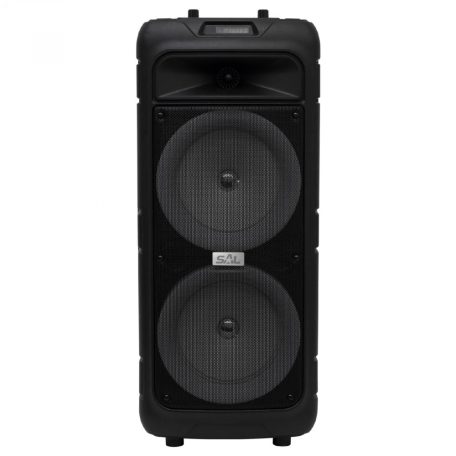 SAL Nagy teljesítményű Hordozható kétutas akkus bluetooth hangfal kiváló hangzással, 50W PAR 182BT beépített LED 2x19cm mélynyomóval mikrofon és gitár bemenet MP3