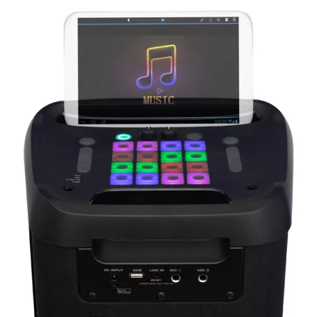 SAL PAR 221DJ hordozható party hangdoboz, 120 W, DJ panel, BT, FM rádió, AUX, ~13h, automatikus töltés