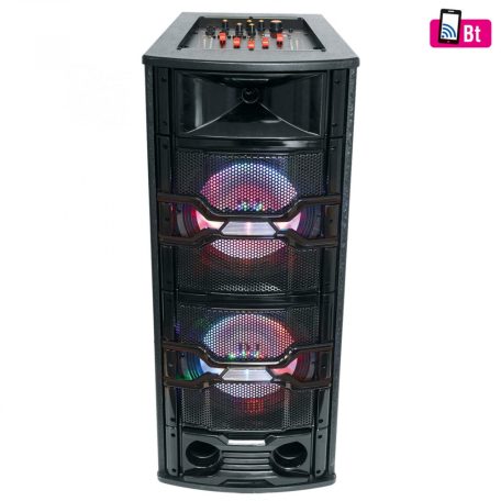 SAL PAR221DJ Party hangdoboz, 2x25cm, 2xMIC, BT/MP3 HANGFAL 2db mikrofonnal 