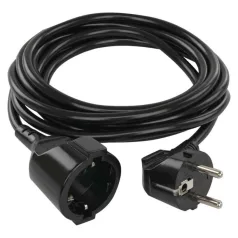 Hosszabbító 3 m / 1 aljzat / fekete / PVC / 1,5 mm2