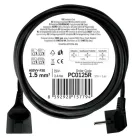Hosszabbító 5 m / 1 aljzat / fekete / PVC / 1,5 mm2