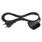 Hosszabbító 1,5 m / 1 aljzat / fekete / PVC / 0,75 mm2