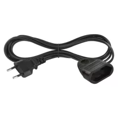 Hosszabbító 1,5 m / 1 aljzat / fekete / PVC / 0,75 mm2