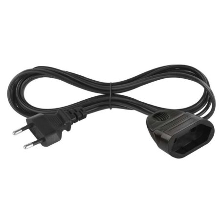 Hosszabbító 1,5 m / 1 aljzat / fekete / PVC / 0,75 mm2