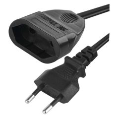 Hosszabbító 1,5 m / 1 aljzat / fekete / PVC / 0,75 mm2